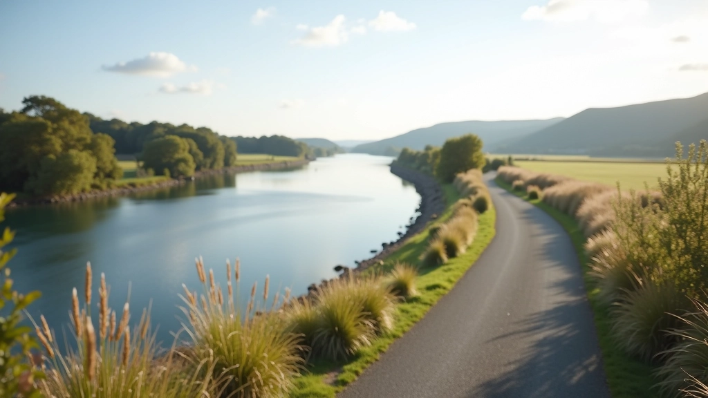 River landscape along the cycling route